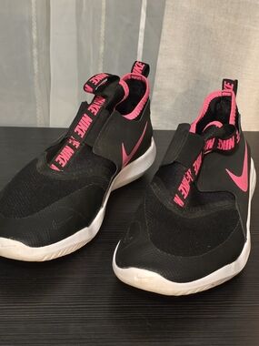 Nike Kids' Black & Pink Slip-On Athletic Shoes
